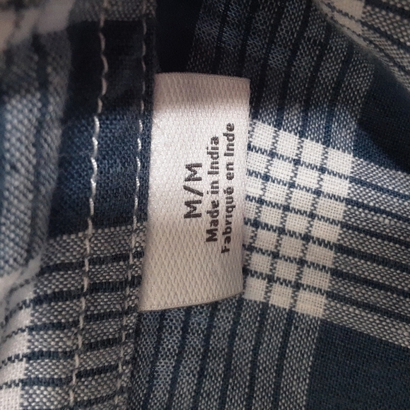 Timberland men's button up shirt long sleeves plaid casual linen blend size M - Picture 6 of 8